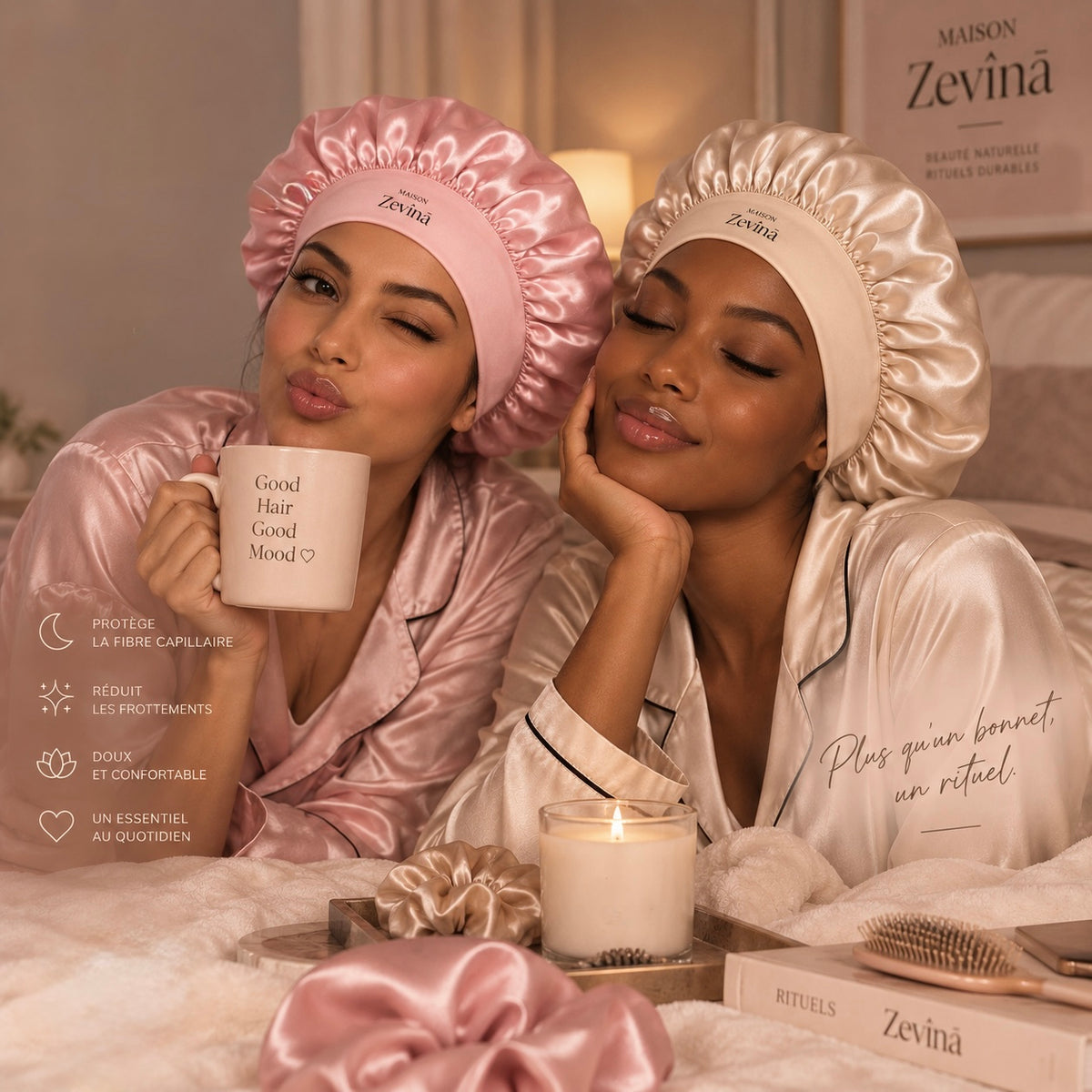 Bonnet en Satin Zevîna